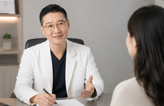 집도의 조성돈 대표원장이 직접 1:1 맞춤 상담 및 디자인