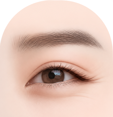웃을 때 주름과 눈 모양